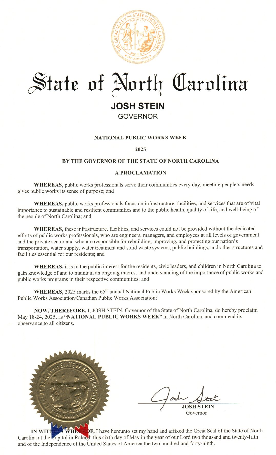 2025 National Public Work Week Proclamations
